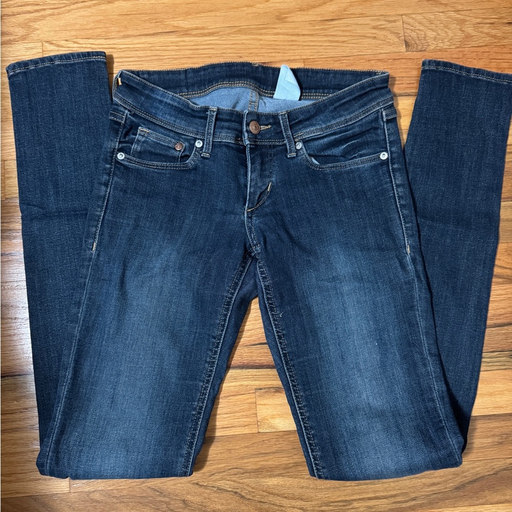 H&M Women's Blue Low Rise Skinny Jeans Size 2 (28/34)